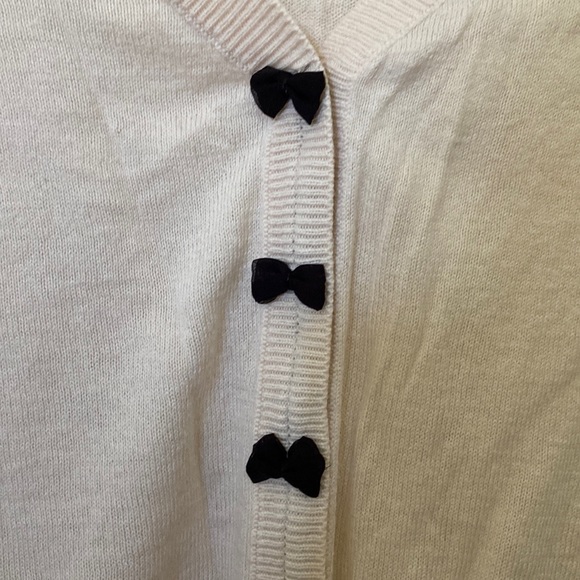 Cream button up cardigan with bows - Picture 2 of 4